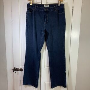 LL Bean Classic‎ Fit Straight Leg Jeans Womens 14 Tall Basic Stretch Everyday